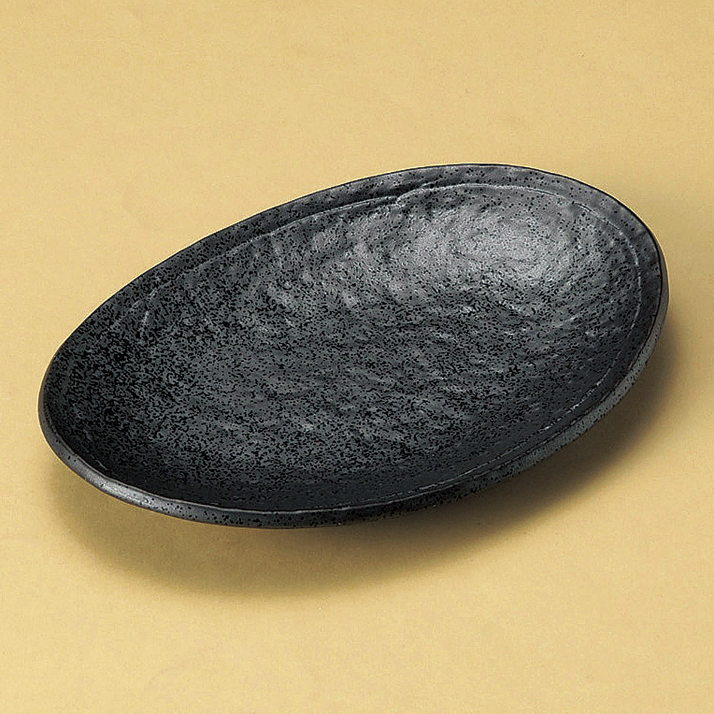 No4110 黒釉二彩大皿　陶印有　直径45.5cm 飾皿　陶磁器　送料無料 黒釉/八角皿/L | 醇窯(じゅんよう) | 糸島くらし×ここのき 公式